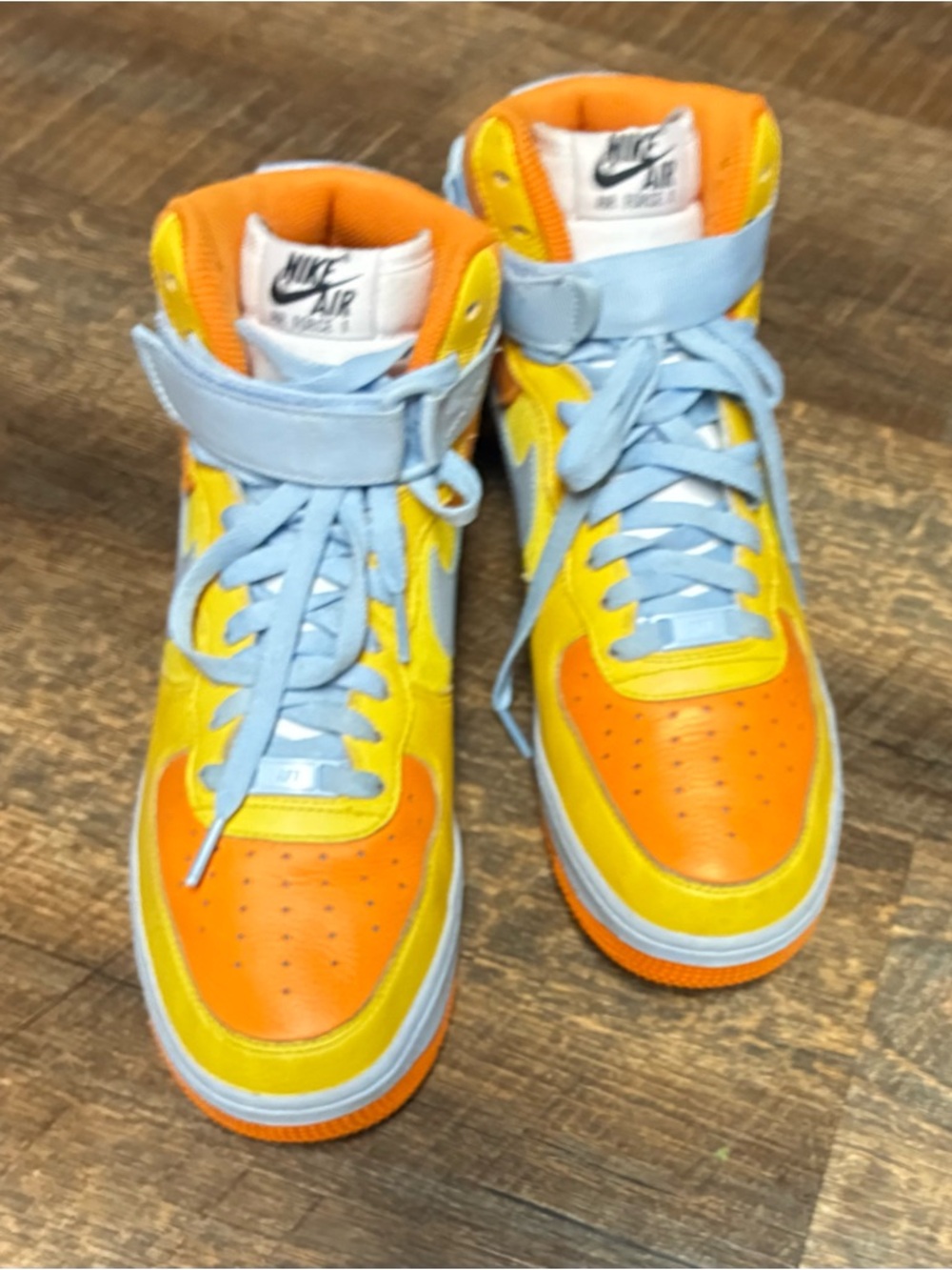 Nike by You Custom High-Top Air Force 1.
Orange Yellow /Blue Sz10.5
DZ3636-900